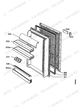 Взрыв-схема холодильника Acec RFI1601 - Схема узла Door 003